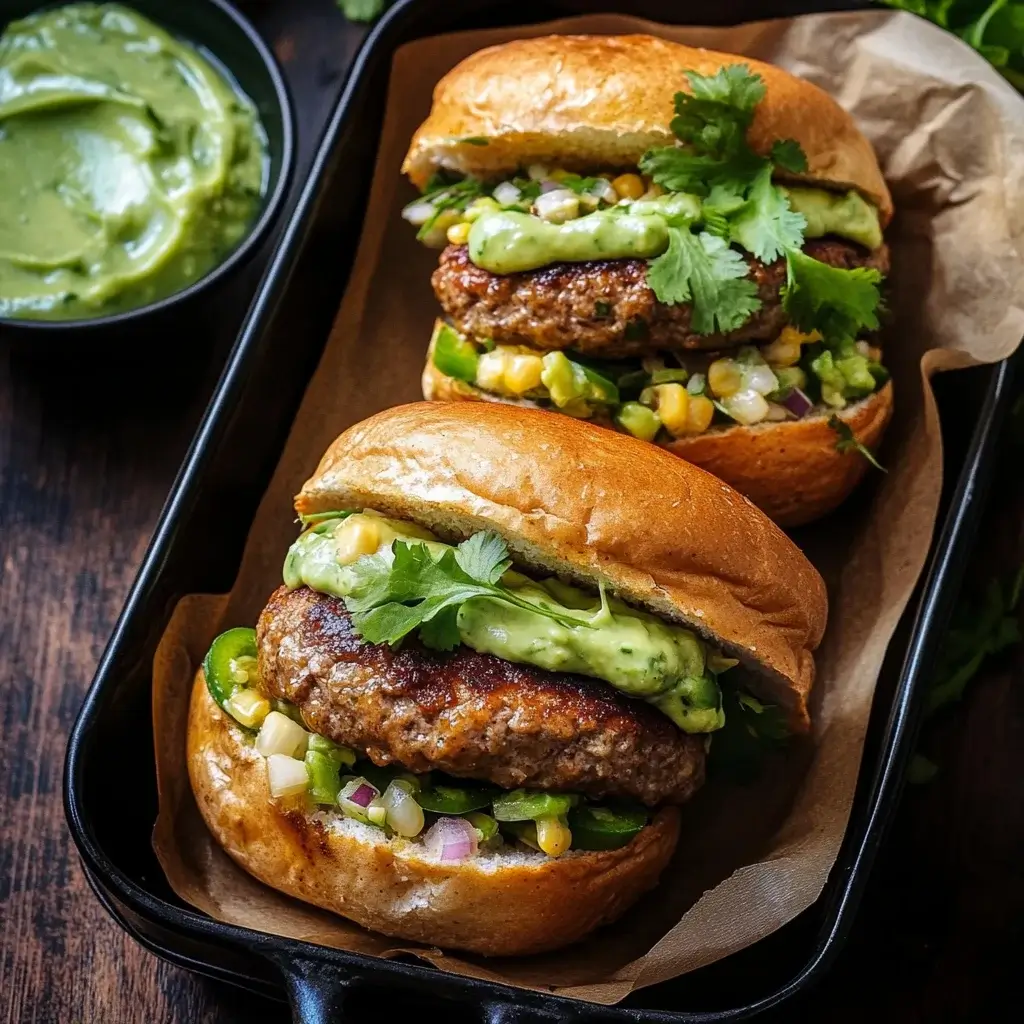Honey Jalapeño Turkey Burgers with Avocado Crema Recipe!