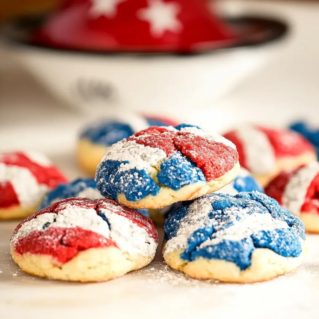Red, White, and Blue Crinkle Cookies That Delight!