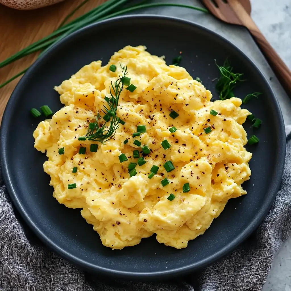 Creamy Scrambled Eggs with Chives: A Silky Delight!