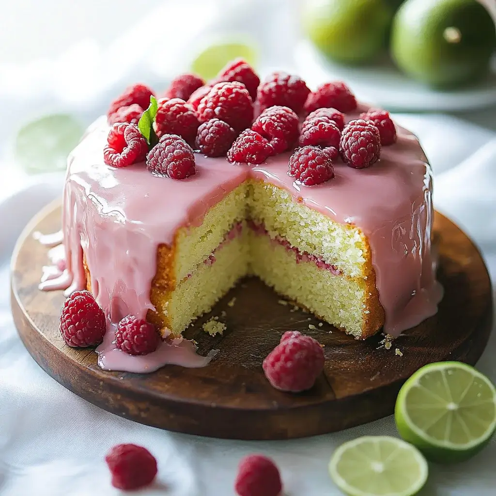 Raspberry Glazed Key Lime Cake: A Delicious Delight!