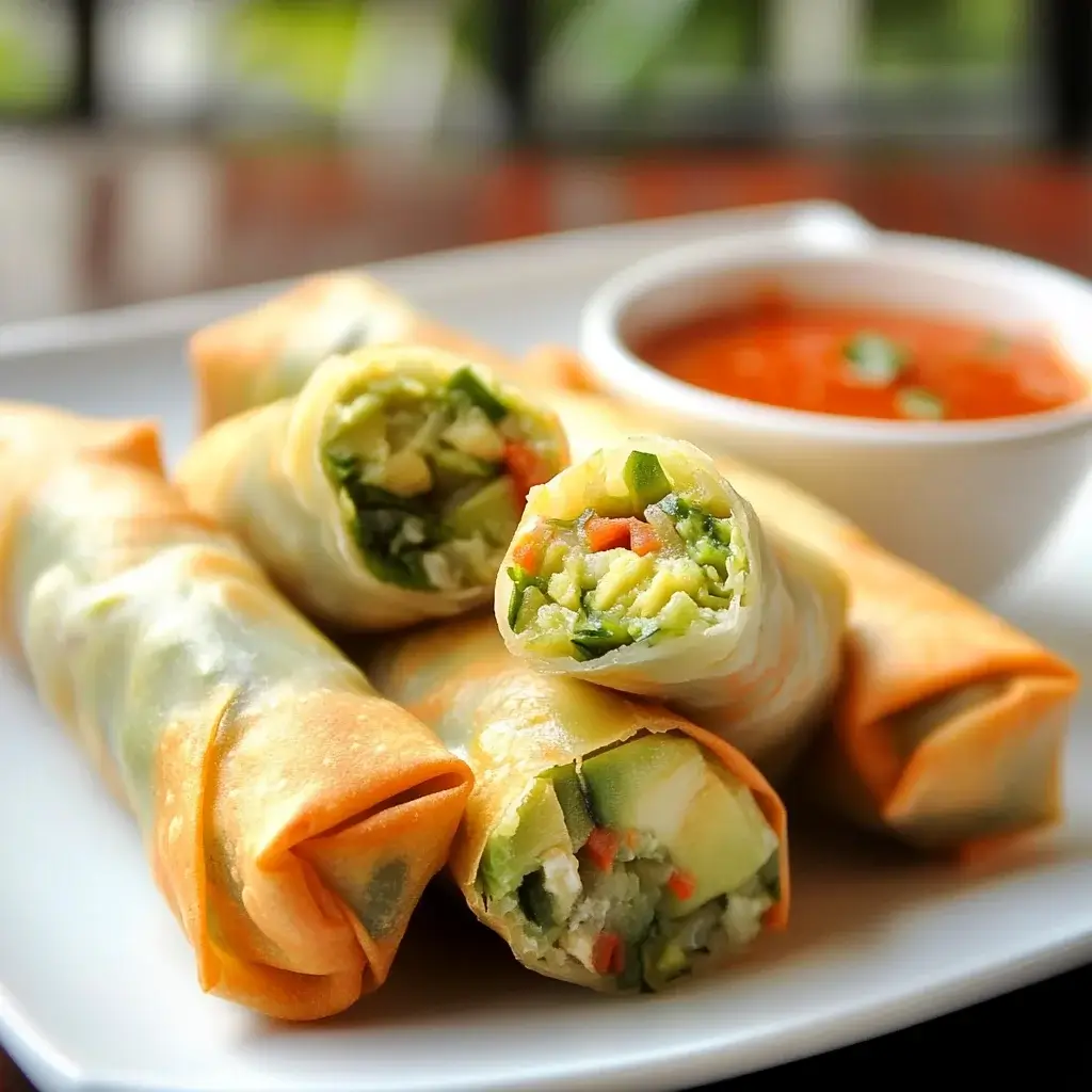 Avocado Egg Rolls with Sweet Chili Dipping Sauce made easy!