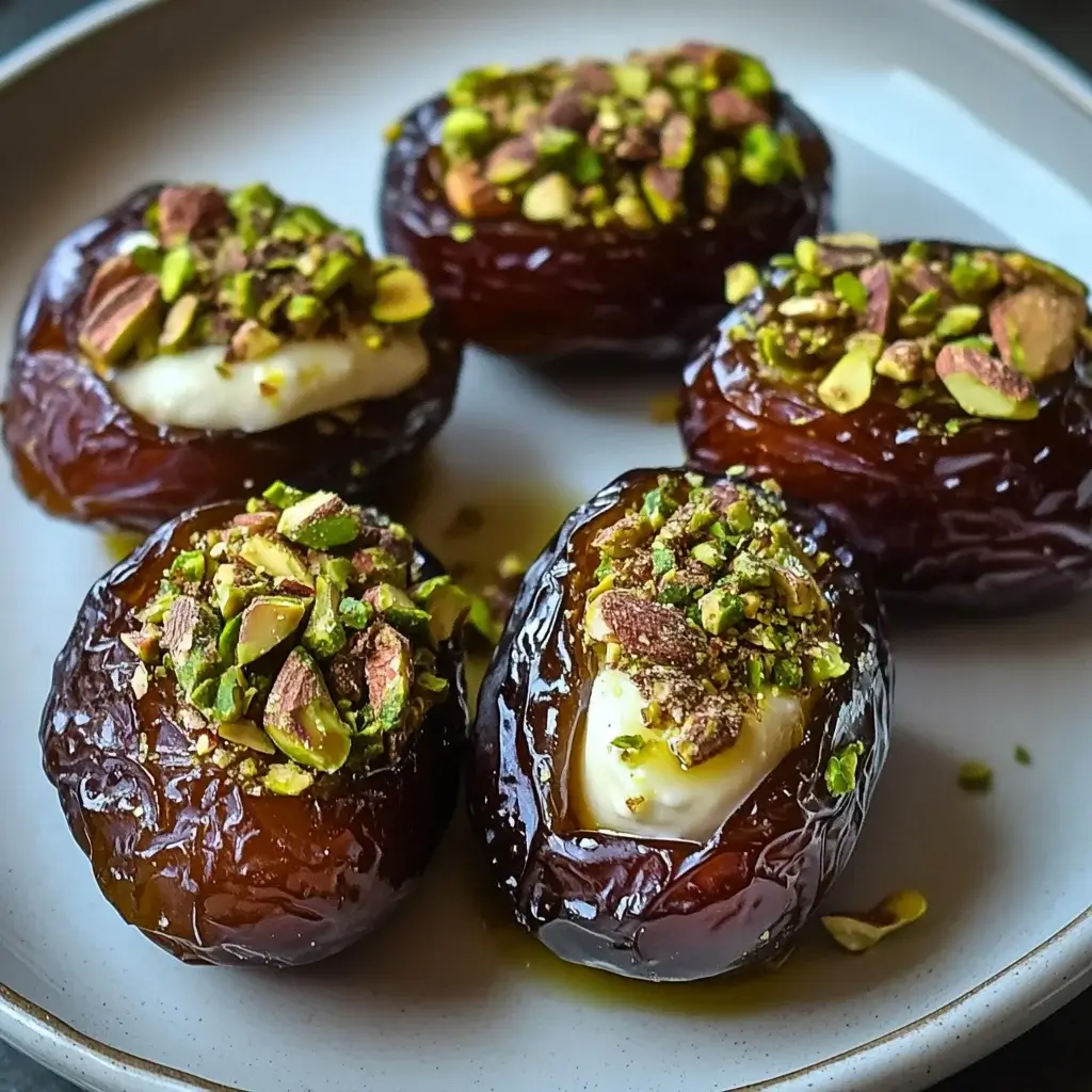 Boursin Stuffed Roasted Dates with Pistachio Crunch Delight!