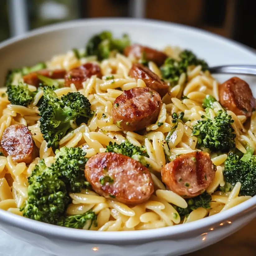 Chicken Sausage and Broccoli Orzo: A Quick Delight!
