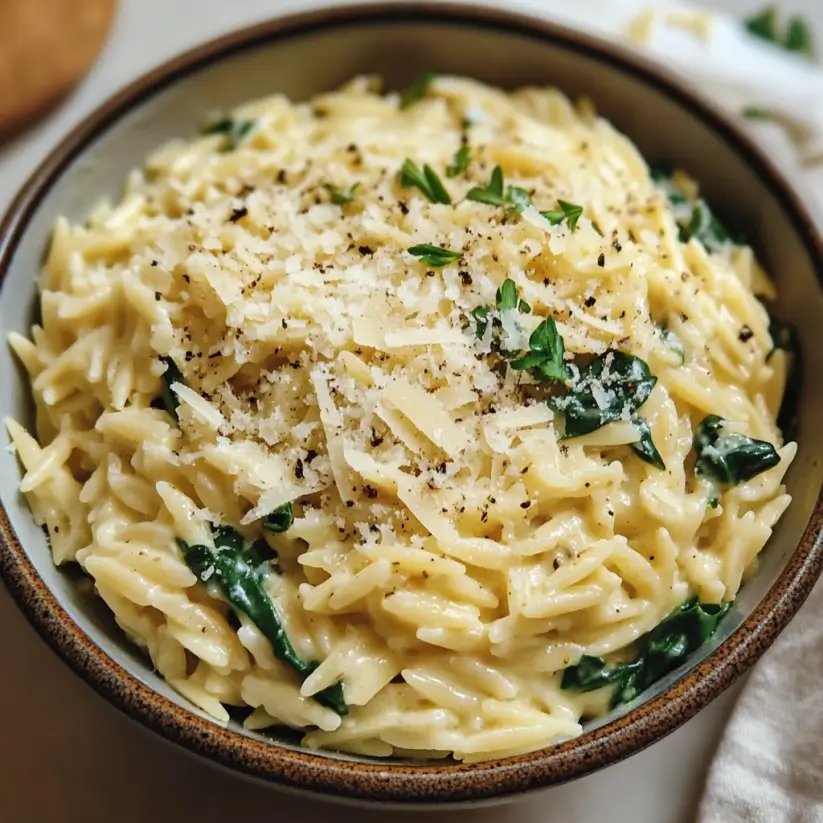 Creamy Lemon Orzo with Spinach and Parmesan: A Must-Try!