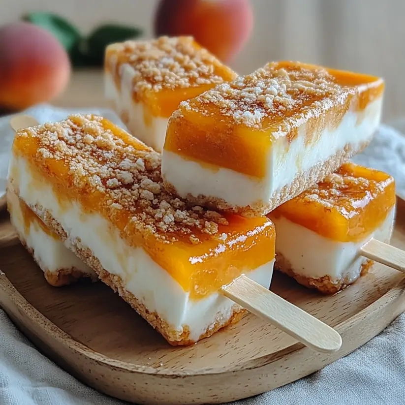 Frozen Peach Cobbler Yogurt Pops: Refresh Your Summer!