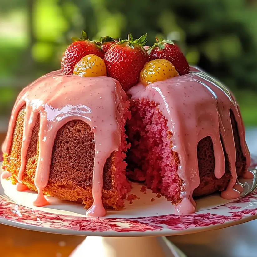 Strawberry Honeybun Cake with Creamy Strawberry Icing Recipe Awaits You!