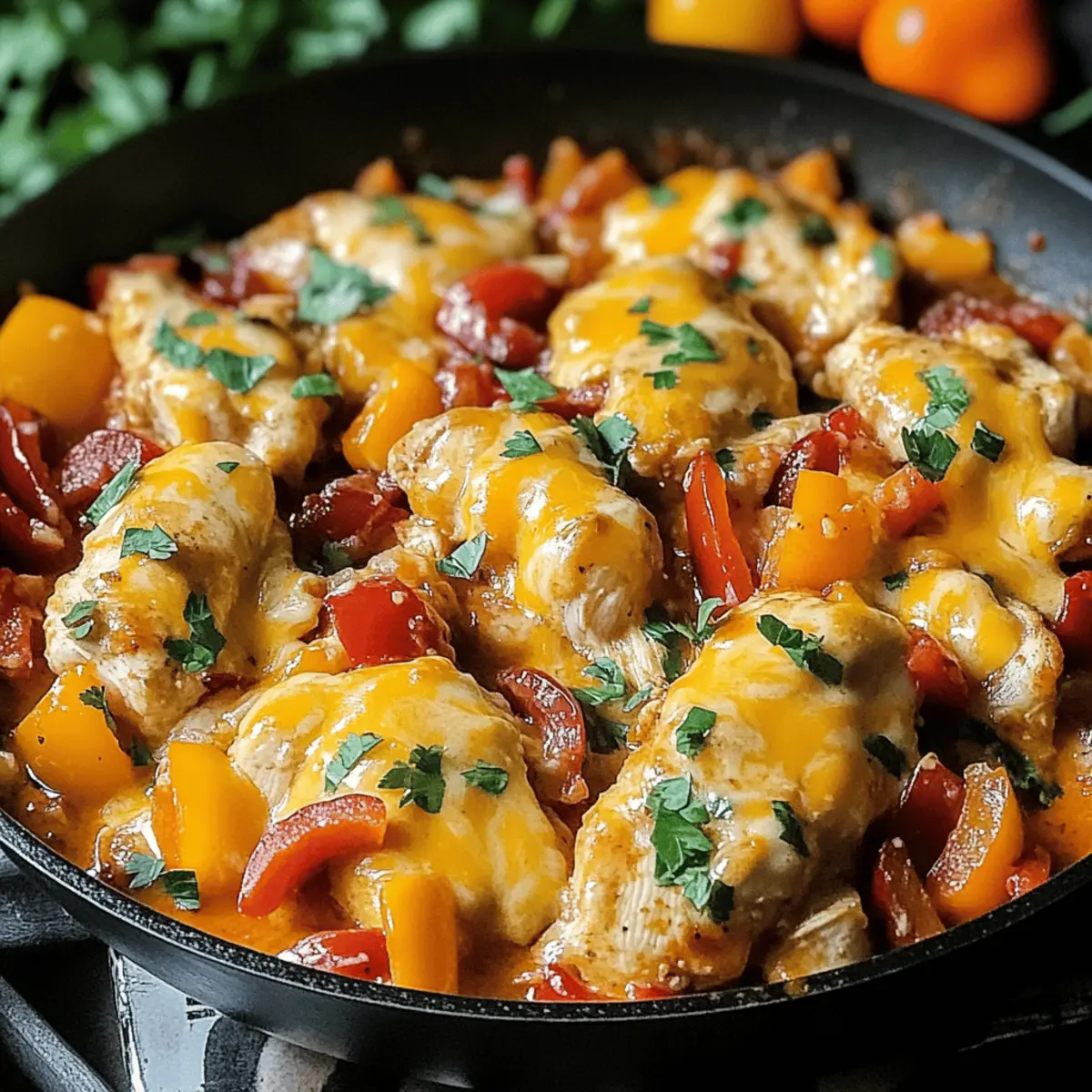 Cheesy Baja Chicken & Bell Pepper Skillet: Family-Friendly Delight