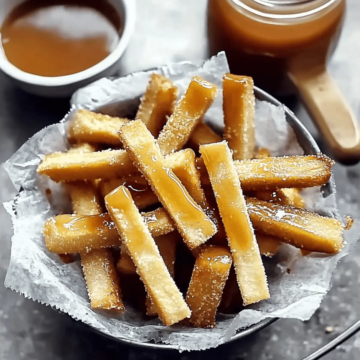 Crispy Baked Apple Pie Fries with Decadent Caramel Sauce