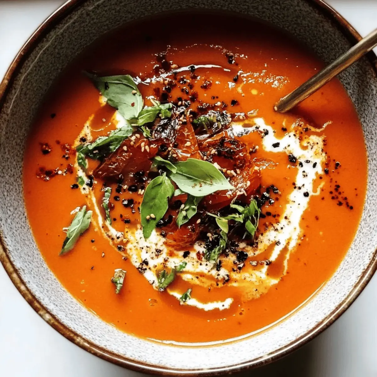 Comforting Caramelized Gochujang Tomato Soup to Warm Your Soul