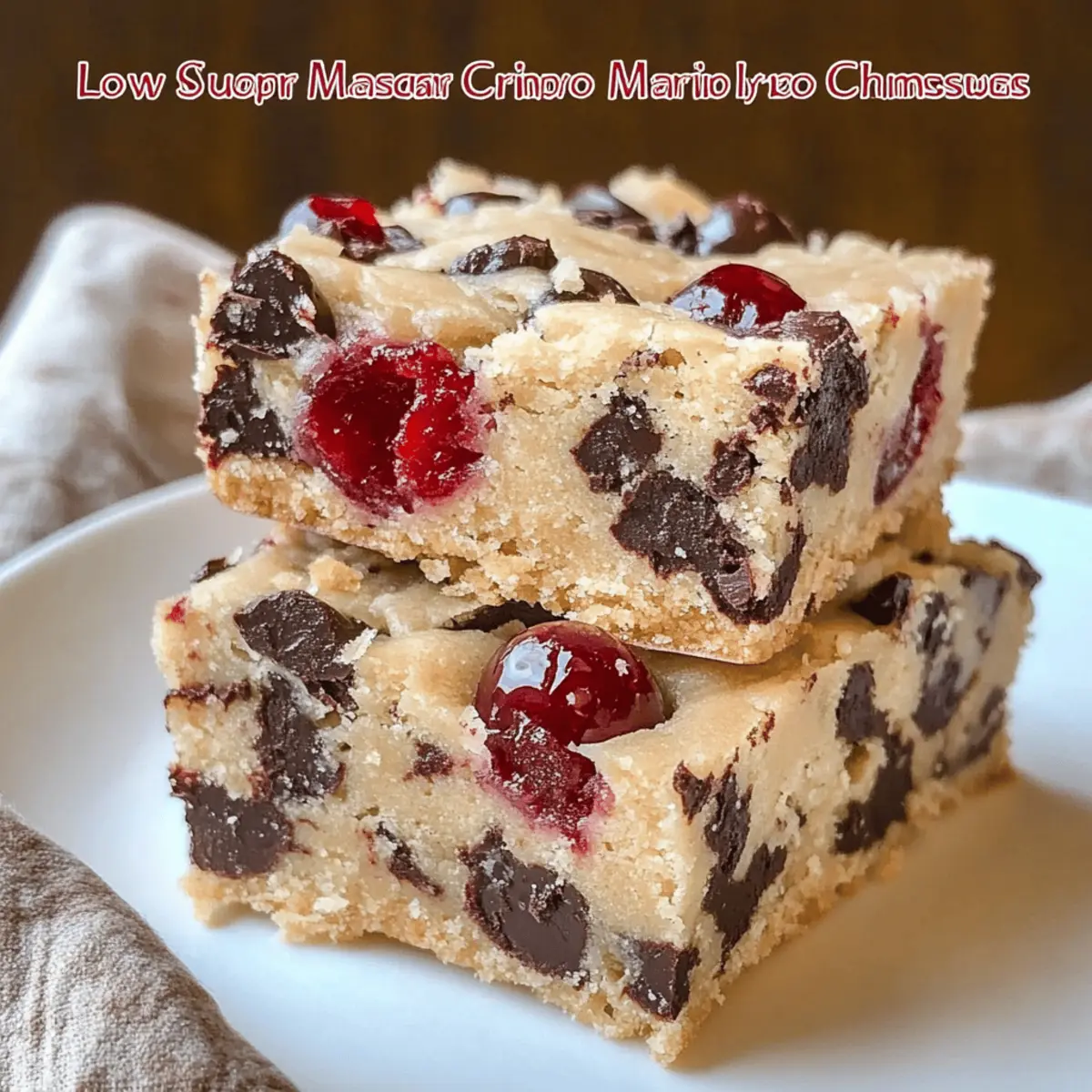 Decadent Chocolate Chip Maraschino Cherry Shortbread Bars
