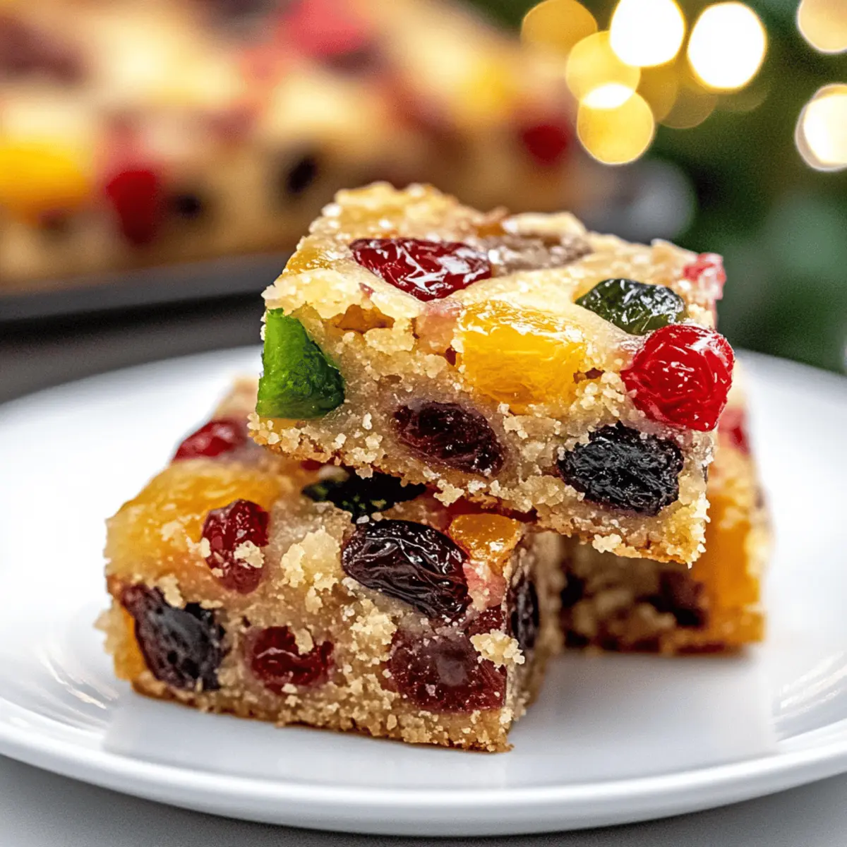 Chewy Festive Christmas Fruitcake Bars for Holiday Cheer