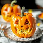 Jack-O-Lantern Stuffed Peppers