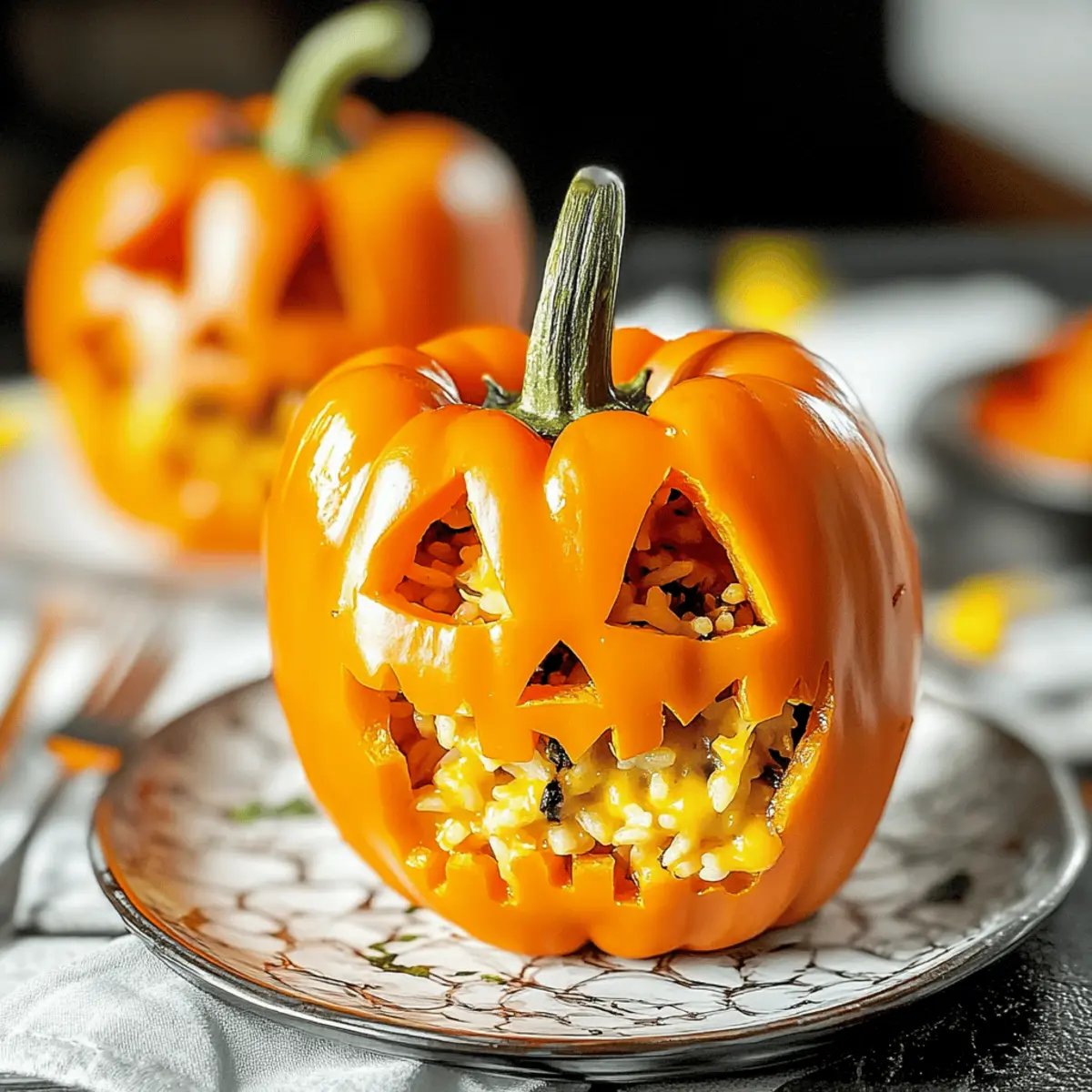 Jack-O-Lantern Stuffed Peppers for a Spooky Delicious Feast