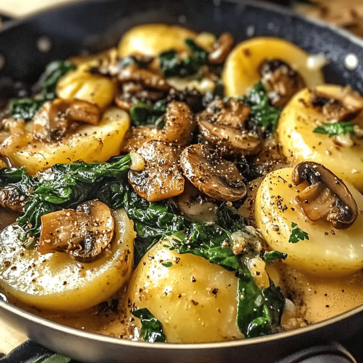 Comforting Potatoes with Mushroom Spinach in 30 Minutes