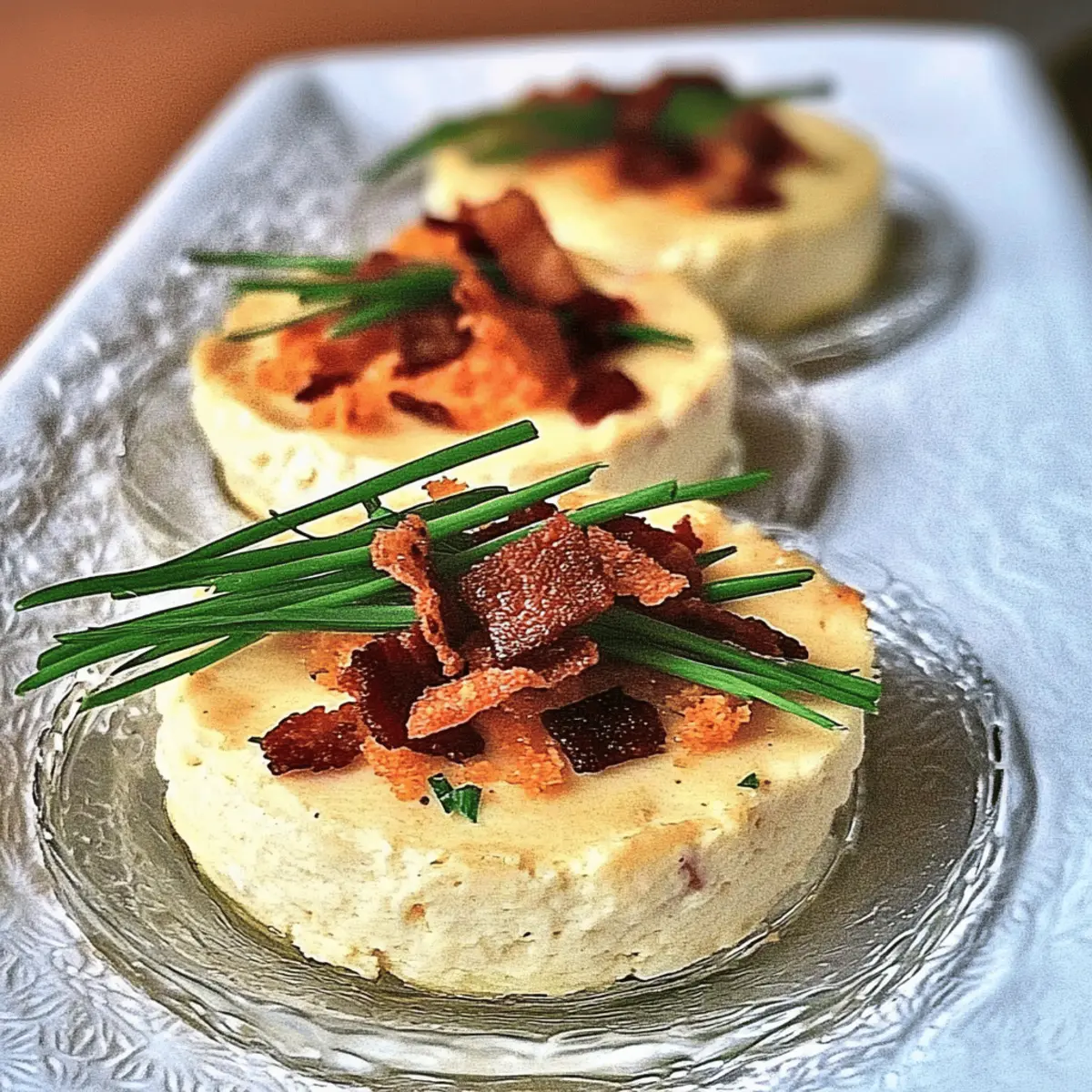 Savory Cauliflower Flan with Cheddar Crisps & Bacon Bliss