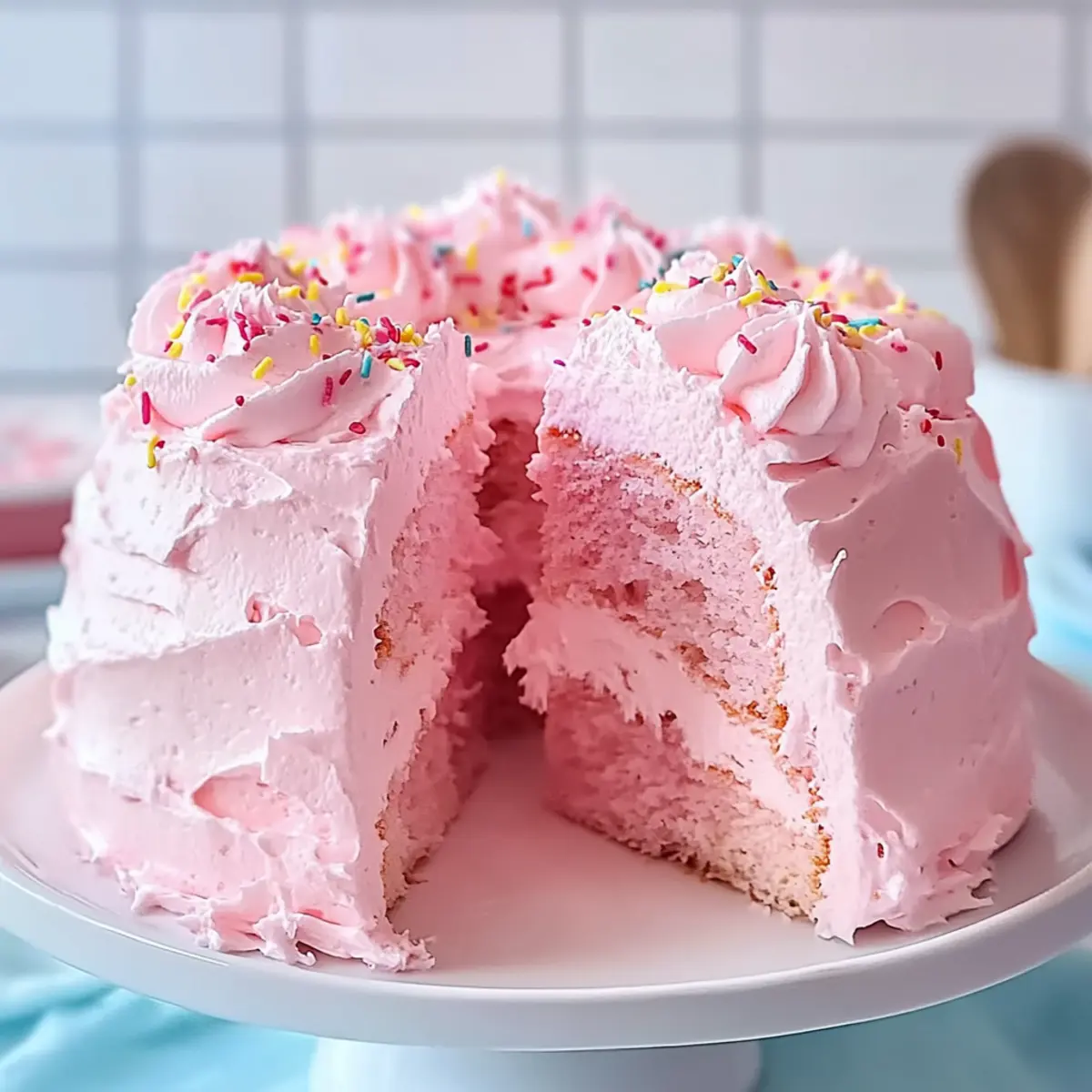 Delightful Beautiful Pink Angel Food Cake for Any Celebration