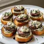Beef Tenderloin & Gorgonzola Crostini