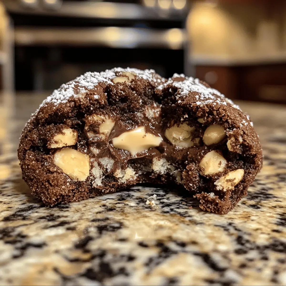 Nutty Chocolate Ball Cookies with a Creamy Center Delight
