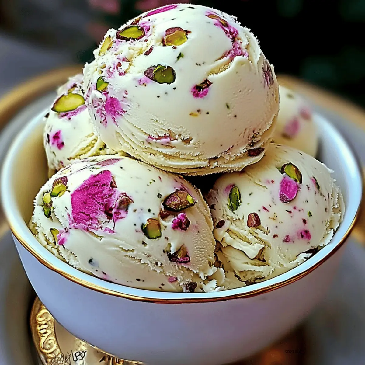 Rose Pistachio Cheesecake Ice Cream: A Refreshing Delight