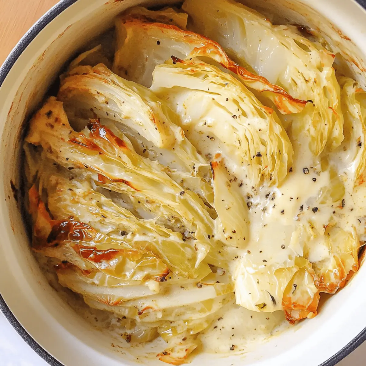 Creamy Braised Cabbage with Horseradish Cream Delight