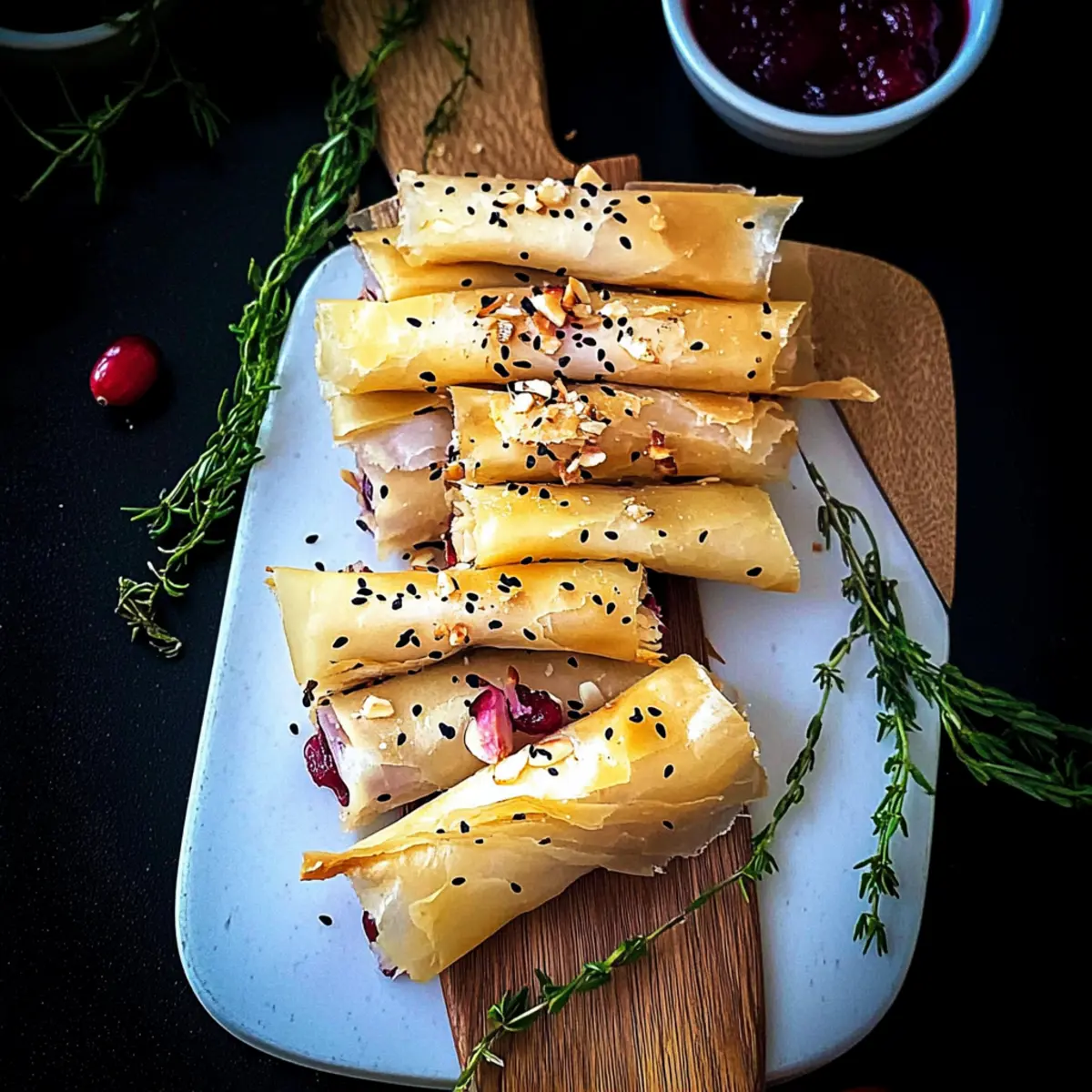 Cranberry and Brie Filo Crackers for Effortless Holiday Bliss