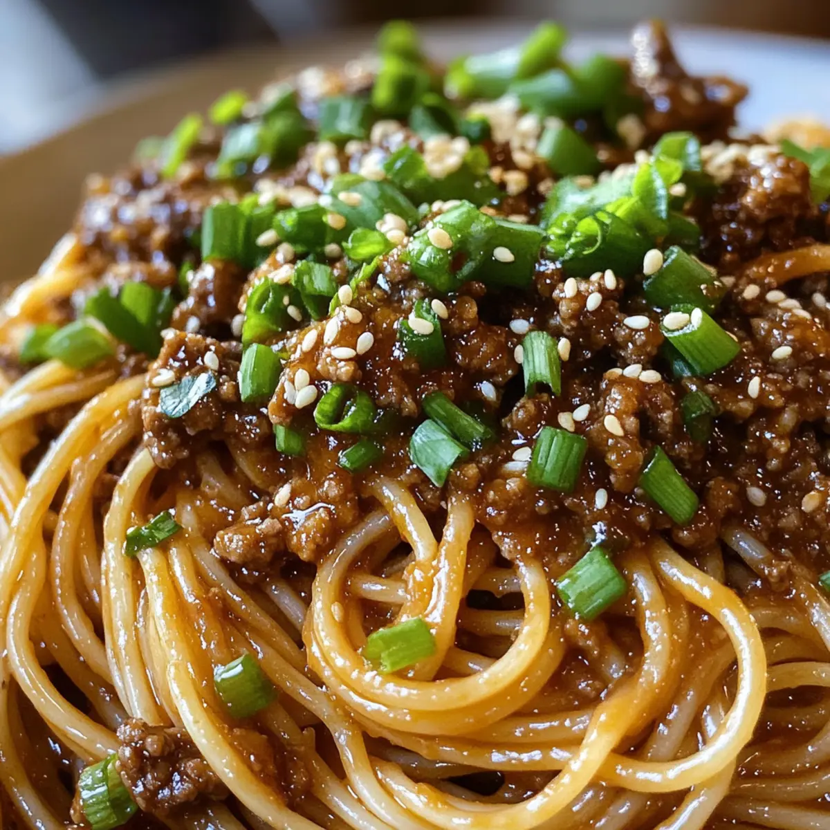 Savory Asian-Style Ground Beef Spaghetti: A Flavorful Twist