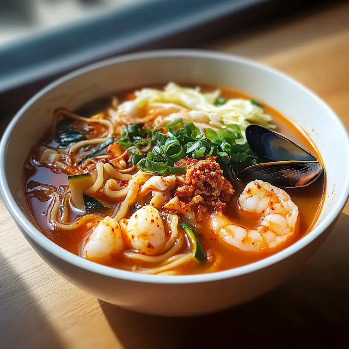 Spicy Authentic Korean Jjamppong Soup for Cozy Nights