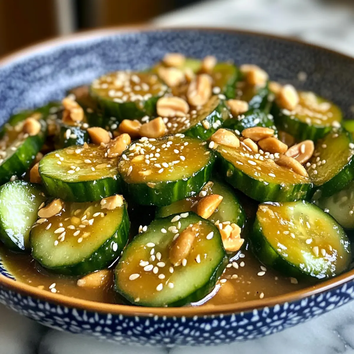 Cucumbers in Spicy Peanut Sauce for a Zesty Crunchy Delight