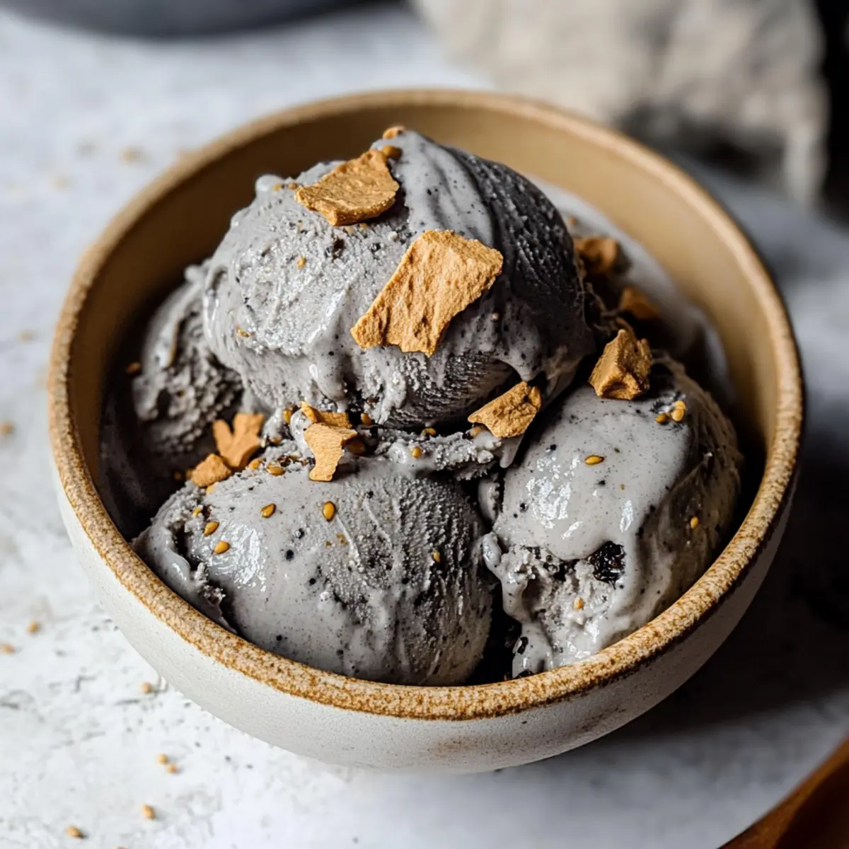 Creamy Toasted Black Sesame Ice Cream for Summer Bliss