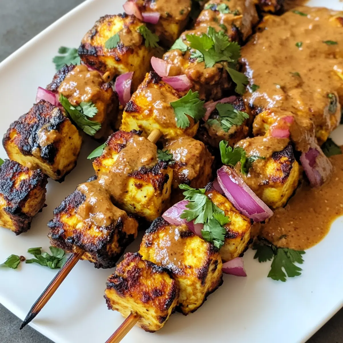 Irresistibly Crispy Paneer Satay with Creamy Peanut Bliss