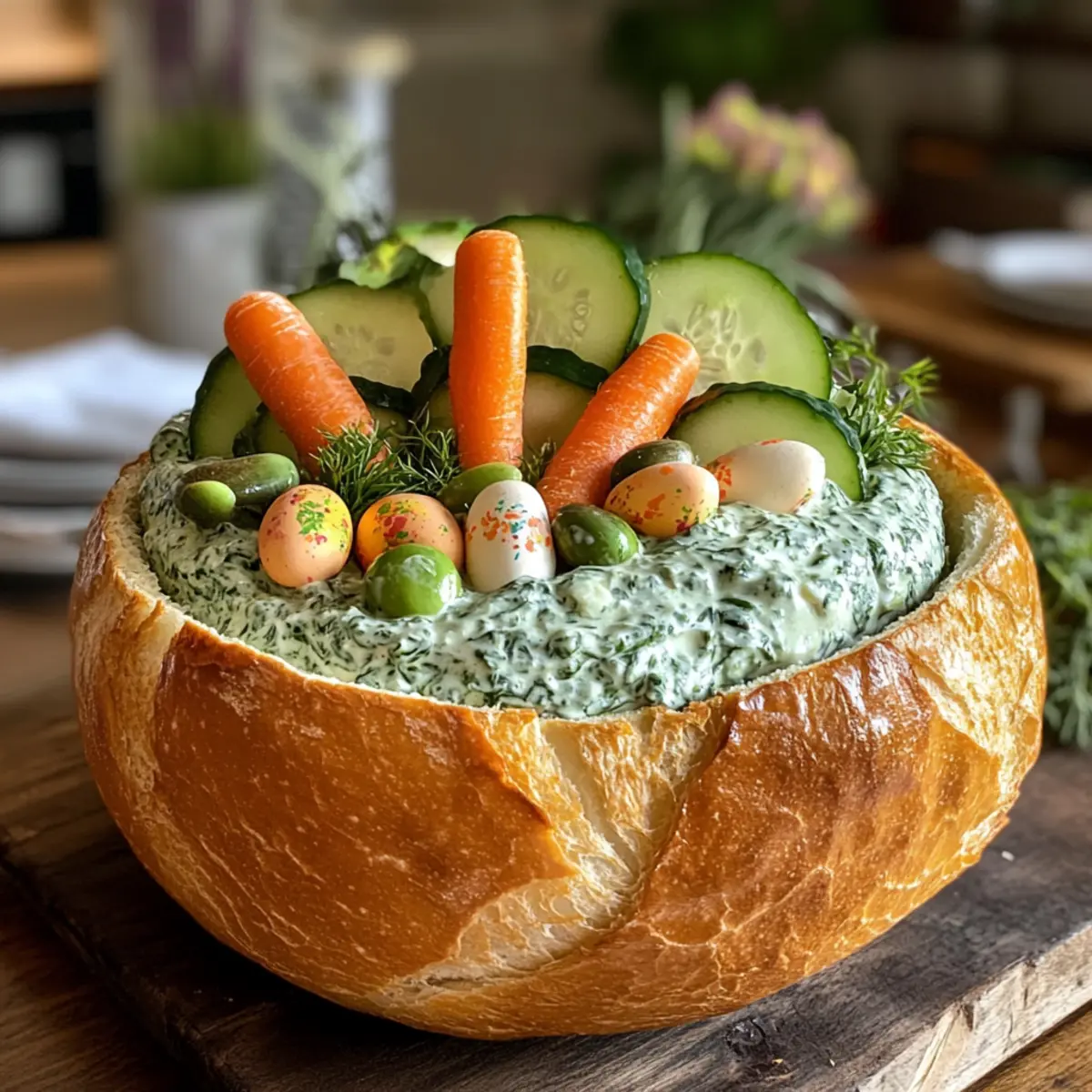 Cute Easter Bunny Spinach Dip for Festive Family Fun