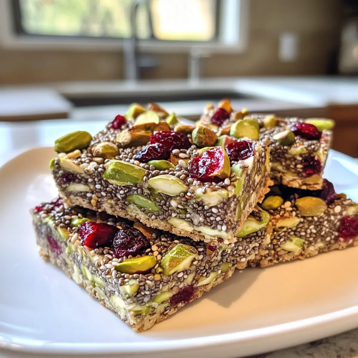 Pistachio Cranberry Chia Bars for a Wholesome Snack Bliss
