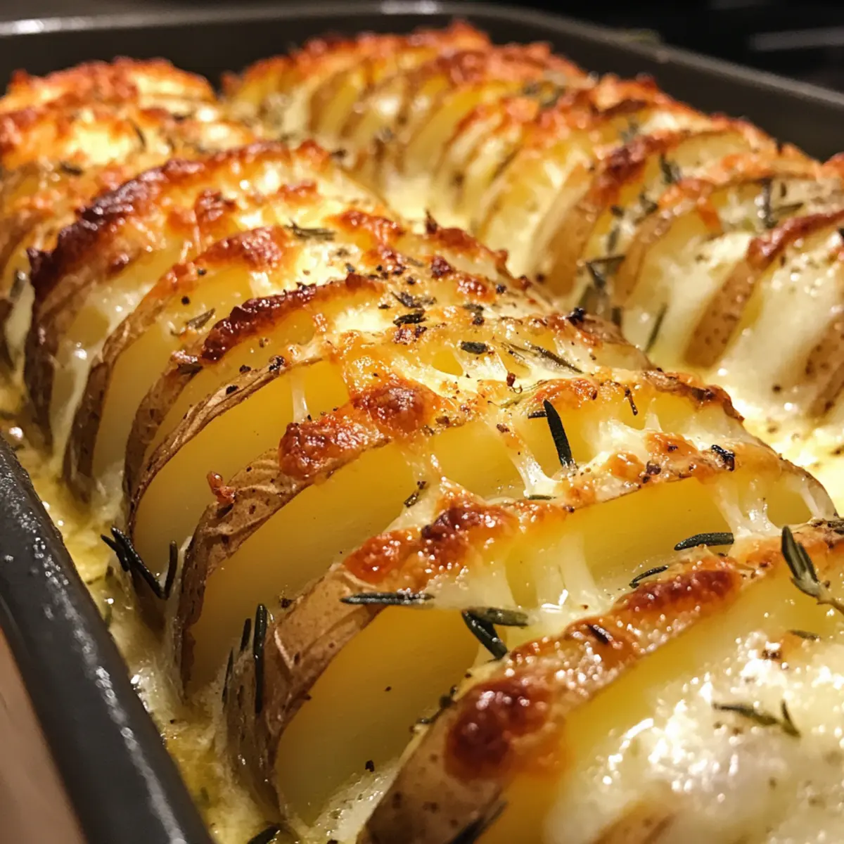 Cheesy Hasselback Potato Gratin: A Creamy Comfort Dish