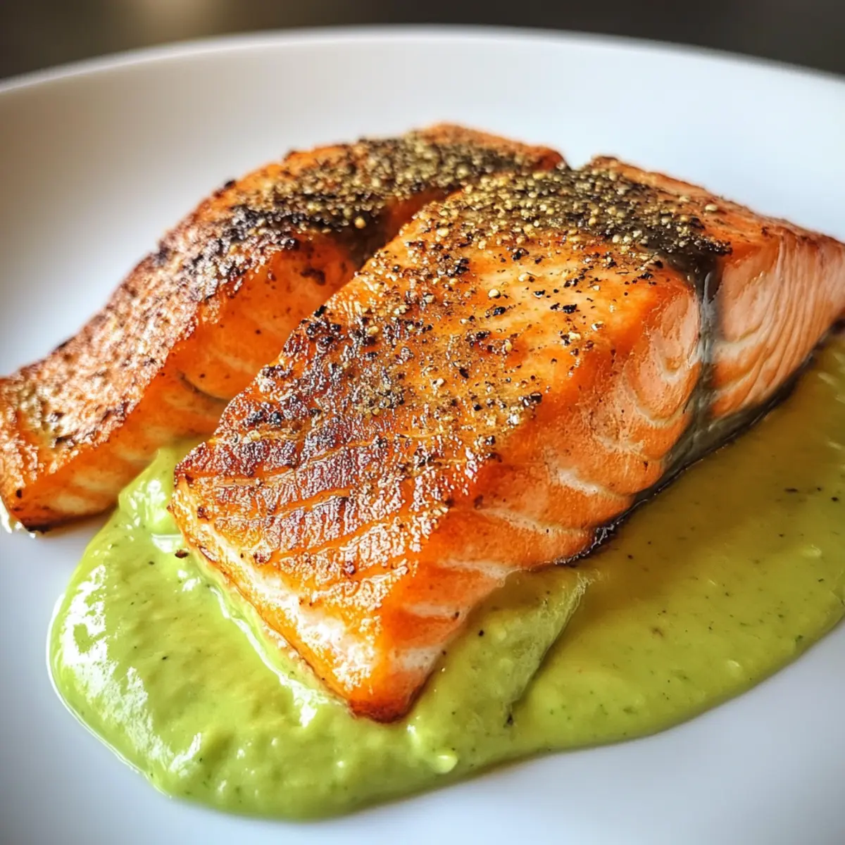 Salmon with Avocado Cream: A Blissfully Creamy Delight