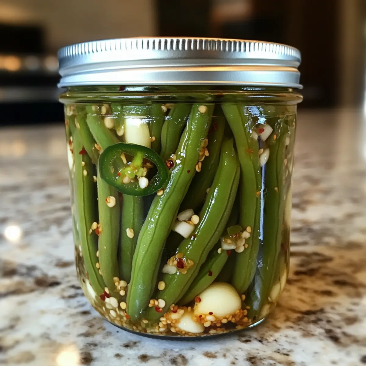 Quick Pickled Green Beans for a Spicy Crunchy Snack