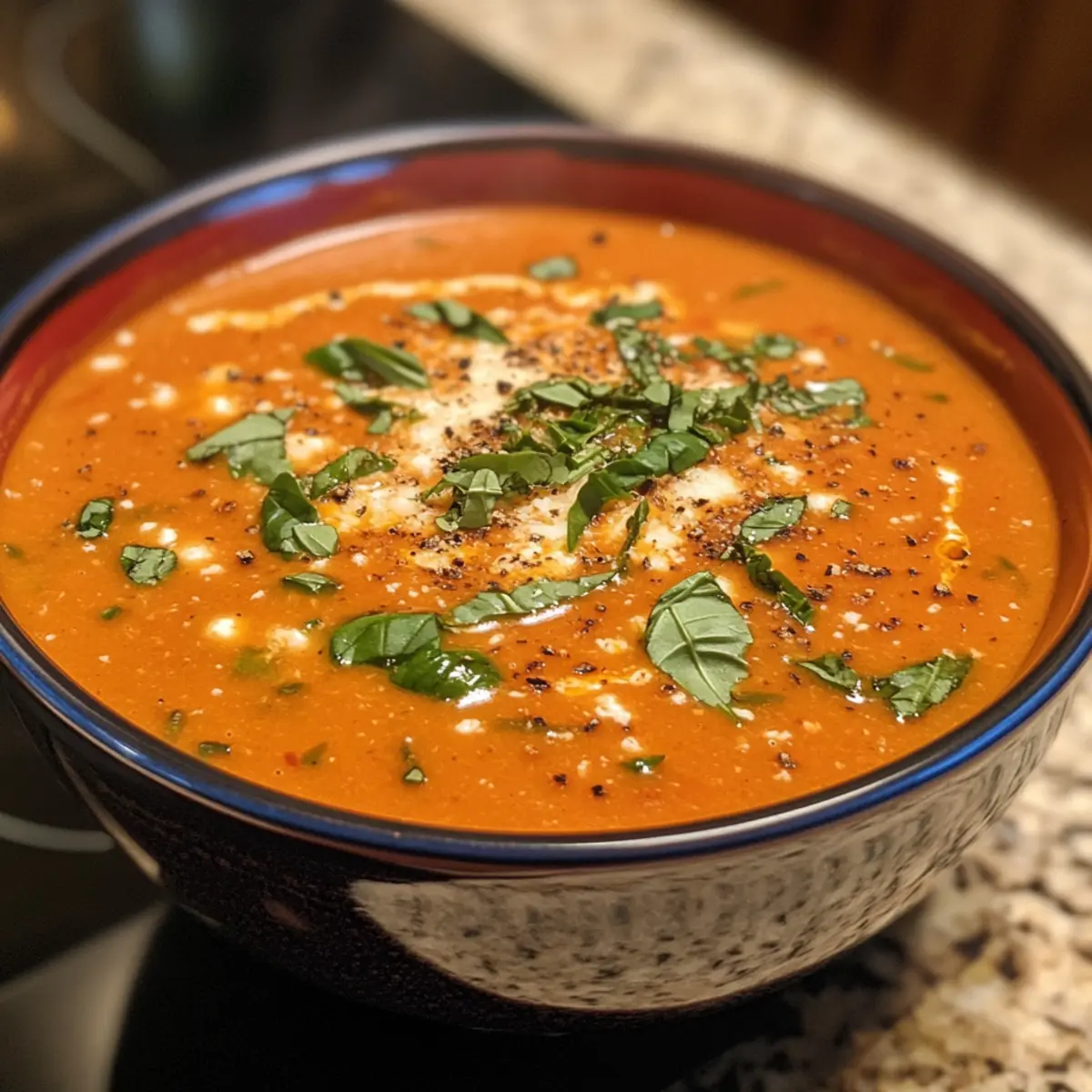 Cozy High Protein Tomato Soup with Creamy Cottage Cheese