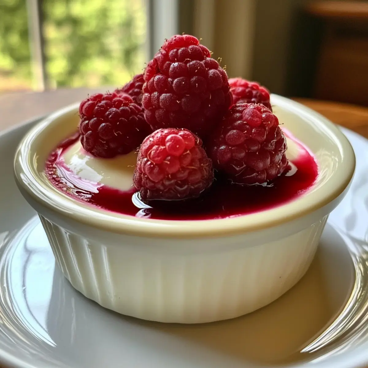 Creamy Vanilla Panna Cotta with Maple and Raspberries Delight