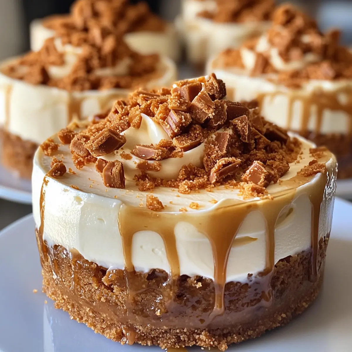 Indulge in Individual No-Bake Lotus Biscoff Cheesecake Bliss