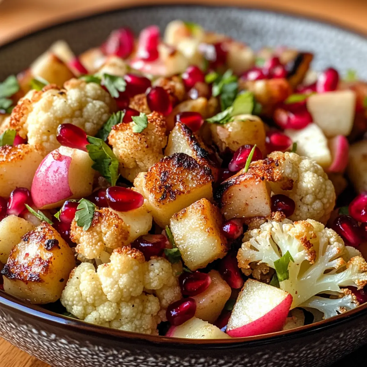 Crispy Cauliflower Salad with Sweet Pomegranate Bliss